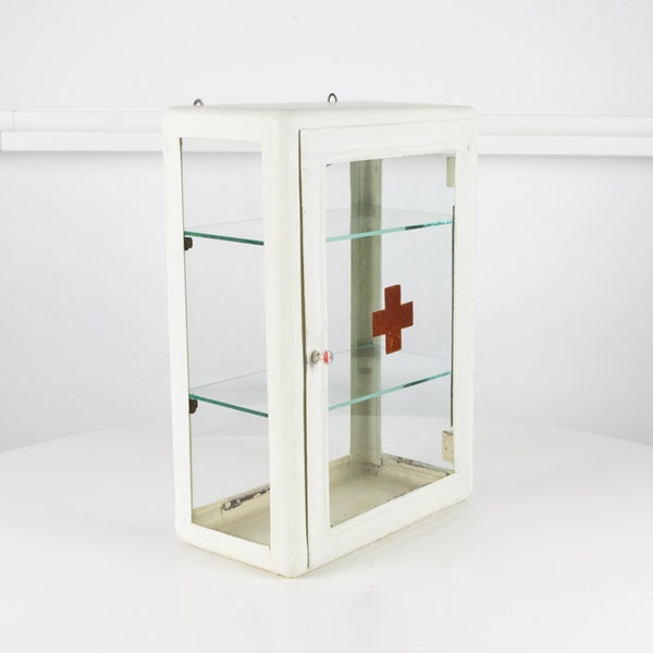 Vintage Glass Door Cabinet - Etsy