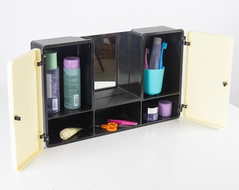 Vintage Space Age Badezimmerschrank mit Spiegel - Wand Medizin Kunststoff Aufbewahrung