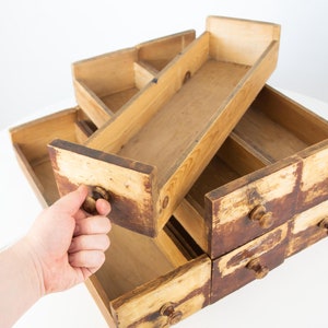 Vintage Holz Karte Katalog Schublade, Vintage Holz Datei Schublade, Alte inspirierte Holz Aufbewahrungsbox, Büro Lagerung Massivholz Karte Katalog Schublade