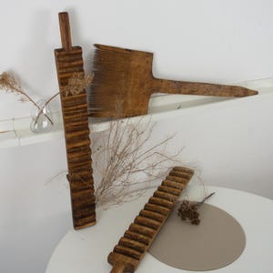 Vintage primitive carved wooden mangle boards, Primitive country decor