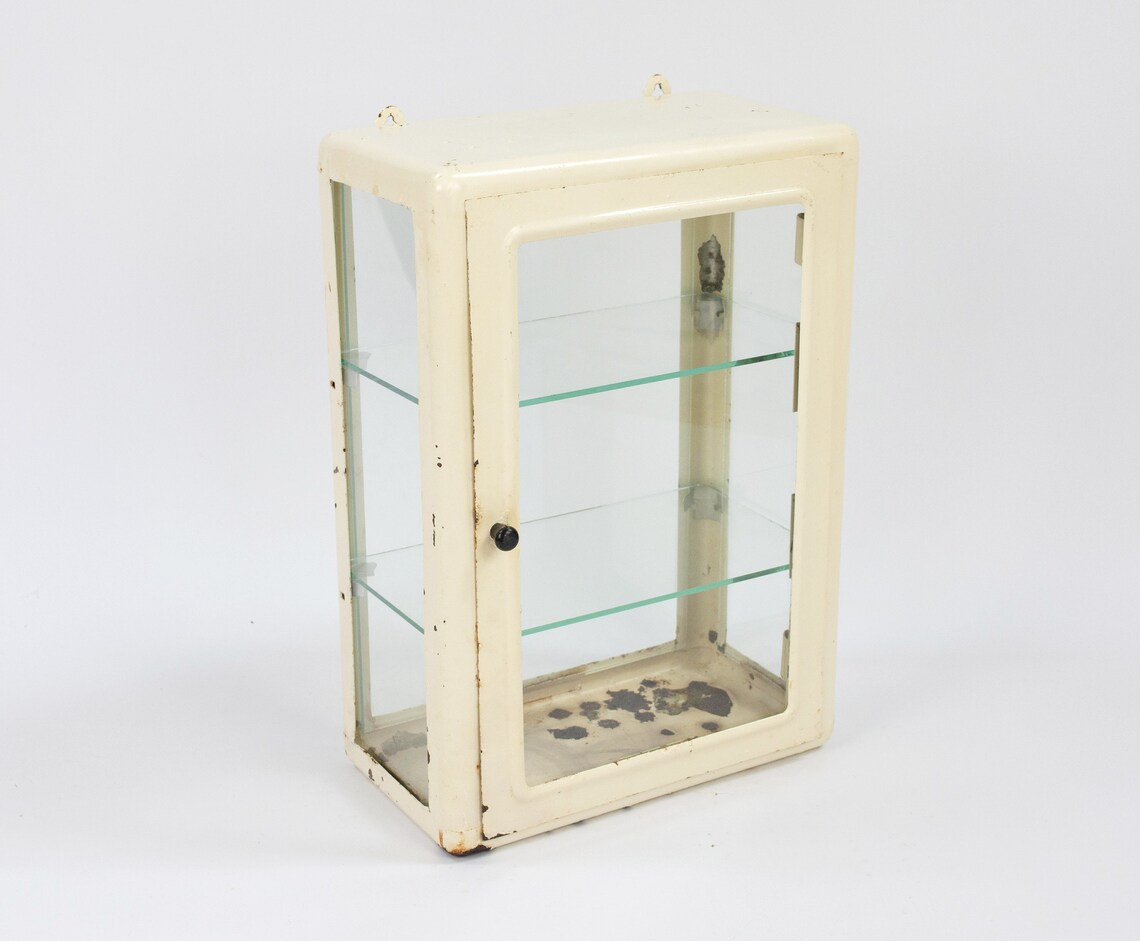 Vintage Glass Bathroom Cabinet. Medicine Wall Cabinet. Metal - Etsy