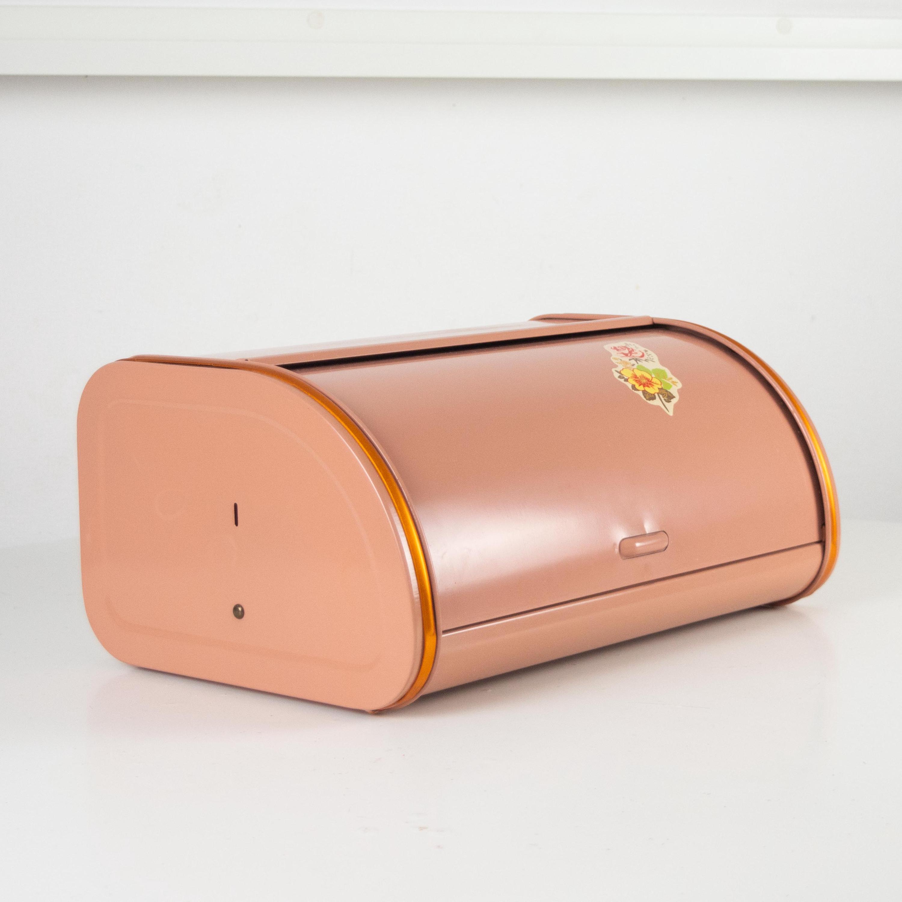 アンティーク　 BREADケース　ピンク Vintage Metal Bread Box. Retro Pink Bread Bin - Atomic Space Age