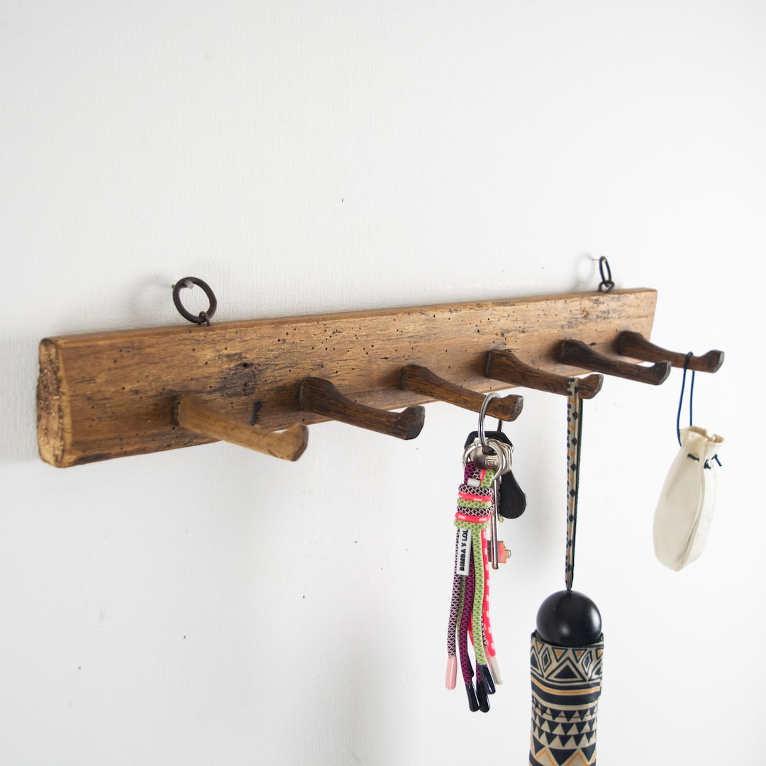Old Hat Racks Vintage Clothes Rack. Wood Coat and Hat Rack. Wall Wood Hooks. Wooden ...