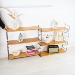Vintage shelving system for kitchen, room. Sweden-style shelves. Tomado shelf. Kajsa & Nils &#39;&#39;Nisse&#39;&#39; Style. String Shelf. Modular Shelving