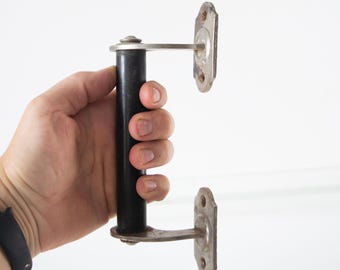 Vintage Outdoor and Indoor Door Handle: Black Bakelite, Retro Style