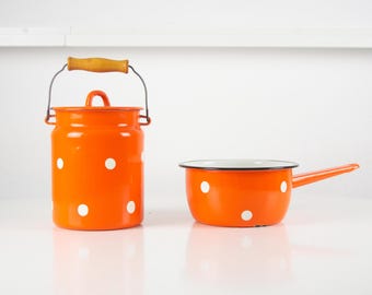 ソビエト食器　エナメル　ホーロー　ミルクキャニスター　オレンジ水玉 il_340x270.6466183821_fbm7.jpg
