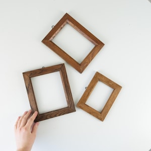 Vintage Wooden Frame, Vintage Photo Frame, Vintage Picture Frame, Wall-mounted Wooden Frame, Vintage Wooden Wall Decor, SET OF 3.