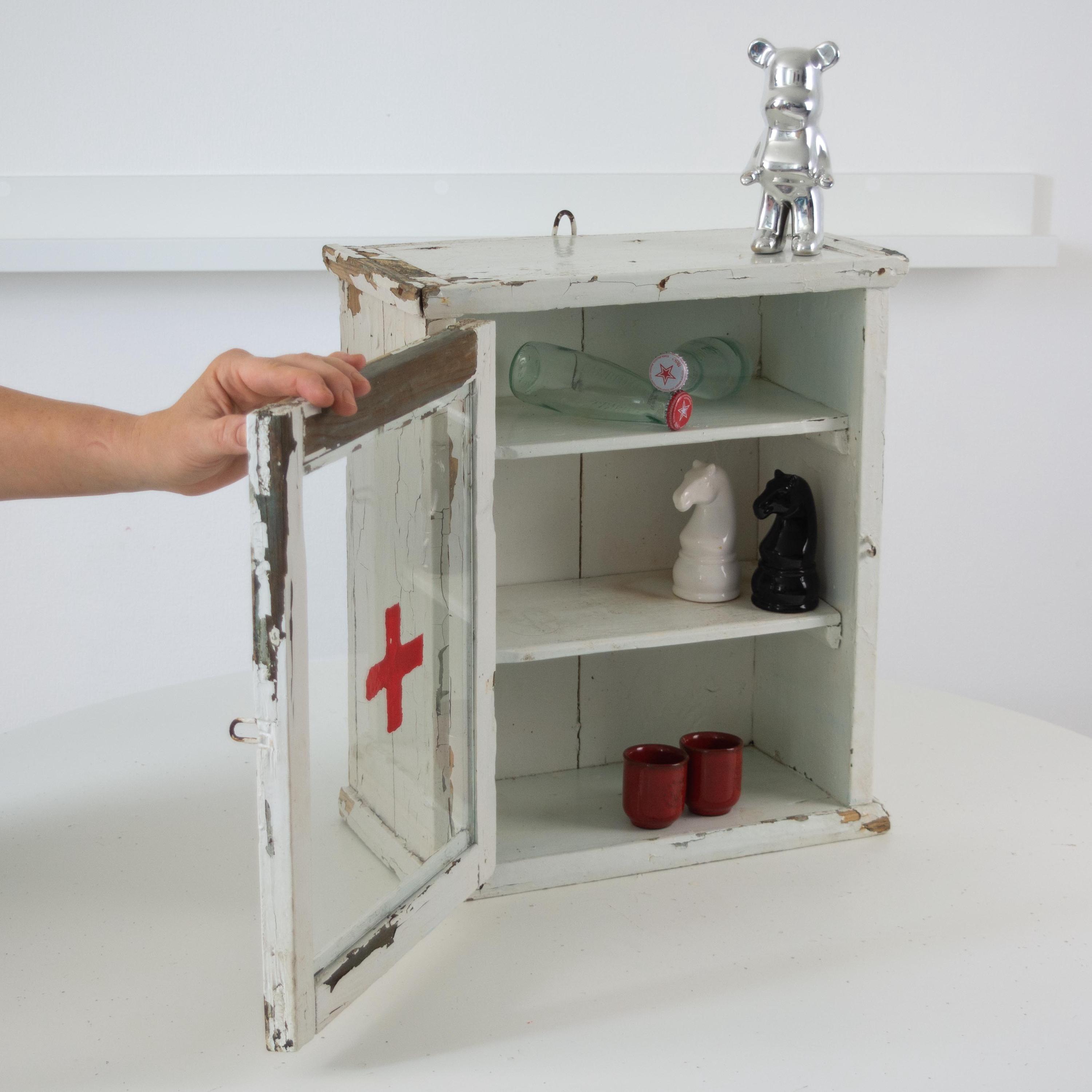 Antique Medicine Cabinet Red Cross - Etsy
