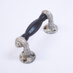Vintage black door handle. Vintage empire style door handle, Antique door handles of the USSR, Salvaged Door Handle. Antique Hardware
