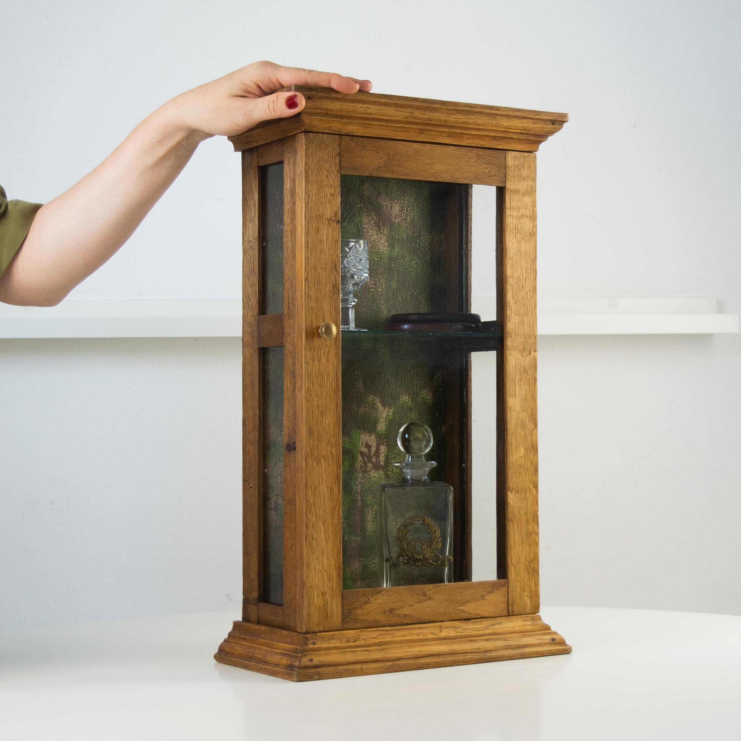 Vintage glass front cabinet - Etsy 日本