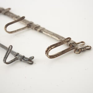 Vintage Wire Coat Hooks: Industrial Metal Clothing Rack, Towel Holder