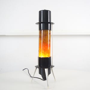 Vintage USSR Black Lava Lamp. Space Age Decor Inspired by a Rocket Shape.