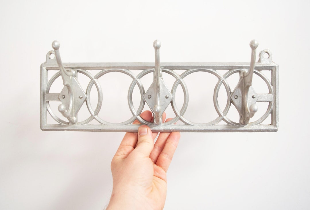Vintage Metal Coat & Hat Rack. Boho Entryway Coat Hooks. Wall Etsy