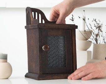 Vintage Wooden Apothecary Cabinet: Solid Wood First Aid Storage