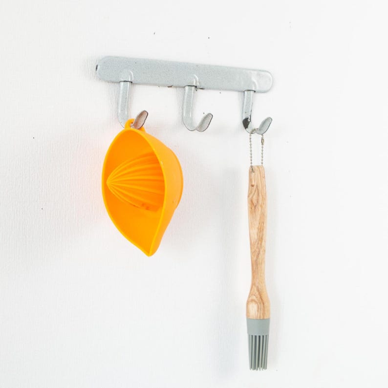 Enamel Spoon Rack Vintage Enamel Kitchen Utensil Rack With 3 Hooks: 1970s Decor - Etsy