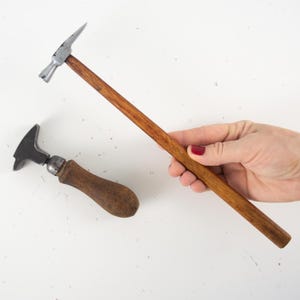 Vintage small hand hammer, Antique hammer of the USSR with a wooden handle