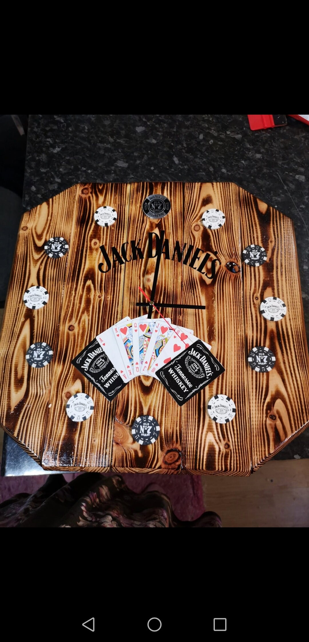 Jack Daniels Poker Chip Clock Upcycled From Pallet Wood Etsy