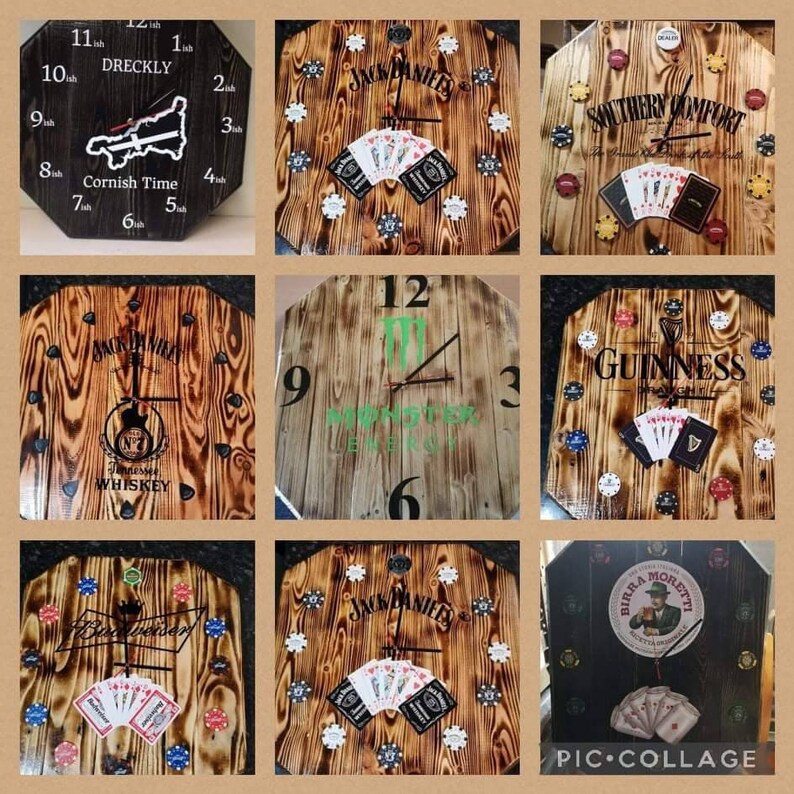 Jack Daniels Poker Chip Clock Upcycled From Pallet Wood Etsy