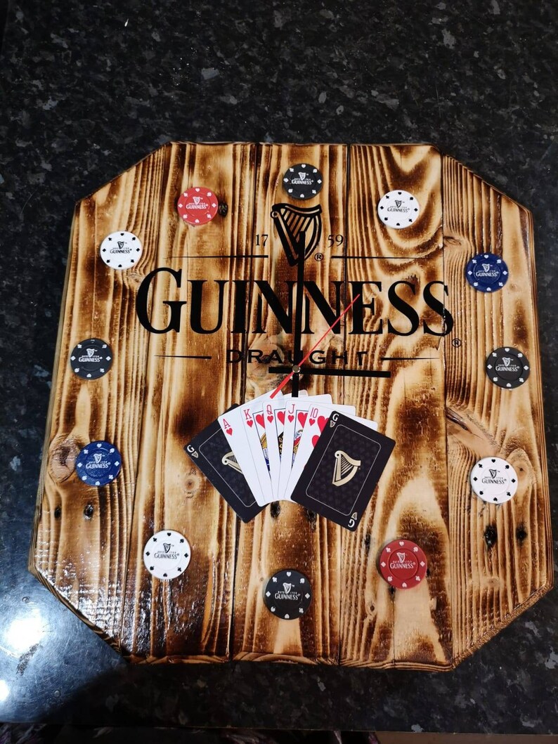 Jack Daniels Poker Chip Clock Upcycled From Pallet Wood Etsy