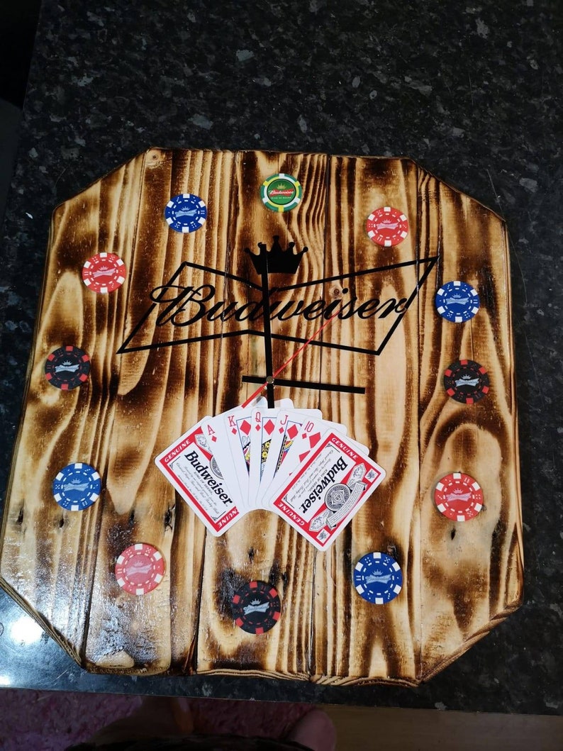 Jack Daniels Poker Chip Clock Upcycled From Pallet Wood Etsy