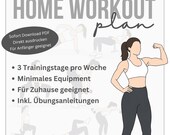 Trainingsplan für Zuhause PDF | Fitness Plan für Anfänger | 3-Tage-Workout | Workout Tracker | Home Workout | Sofort Download
