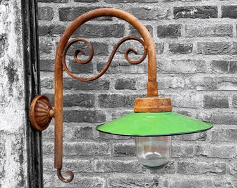 French wall light with enamel screen | Veranda lighting | Outdoor lighting