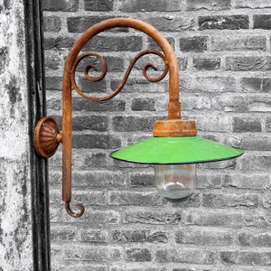 French wall light with enamel screen | Veranda lighting | Outdoor lighting