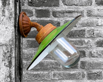 Barn light with enamel shade | French farmhouse lamp | Outdoor lamp |