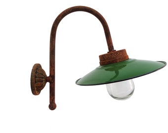 French wall lamp with enamel shade  | Porch lighting | Outdoor lighting