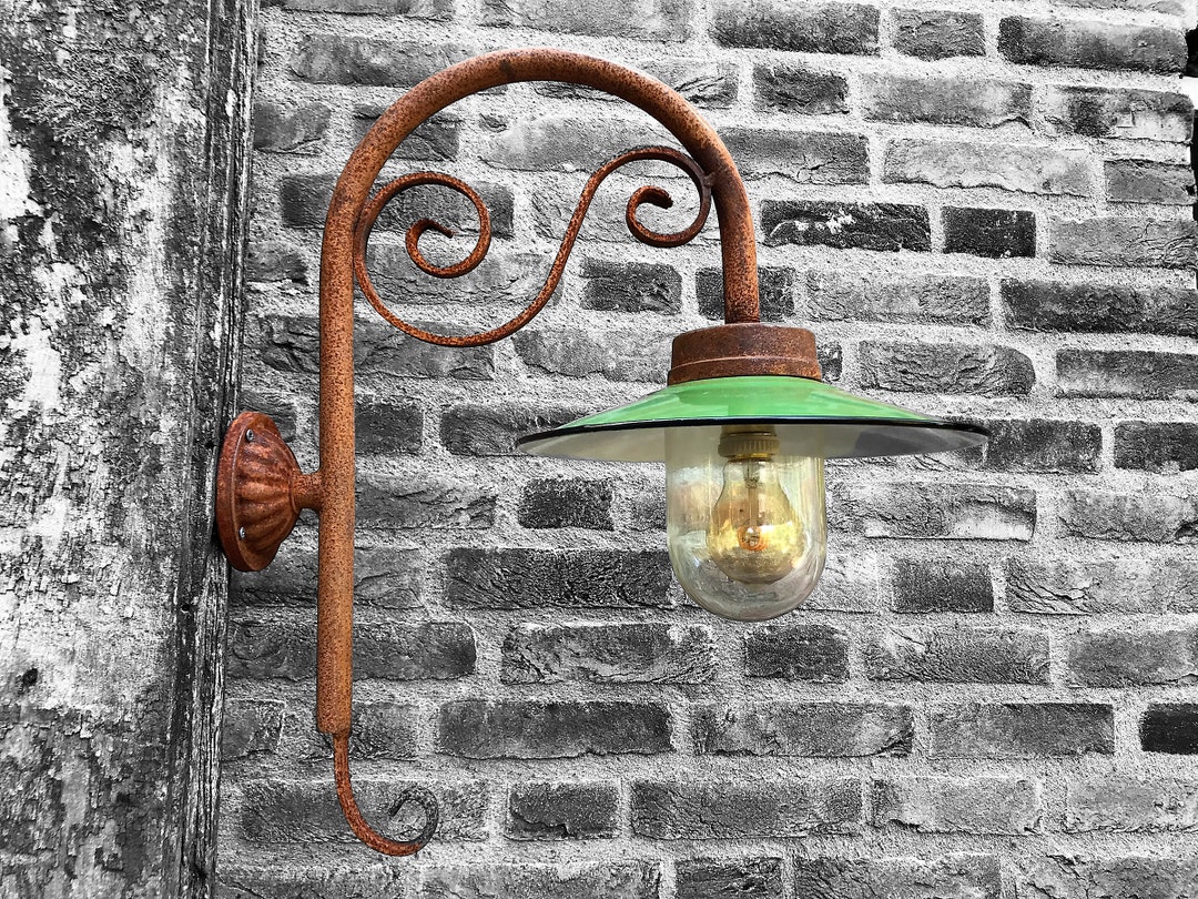 French Wall Light With Enamel Screen Veranda Lighting - Etsy