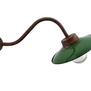 French barn light with enamel shade | Wall light| Exterior light| Green
