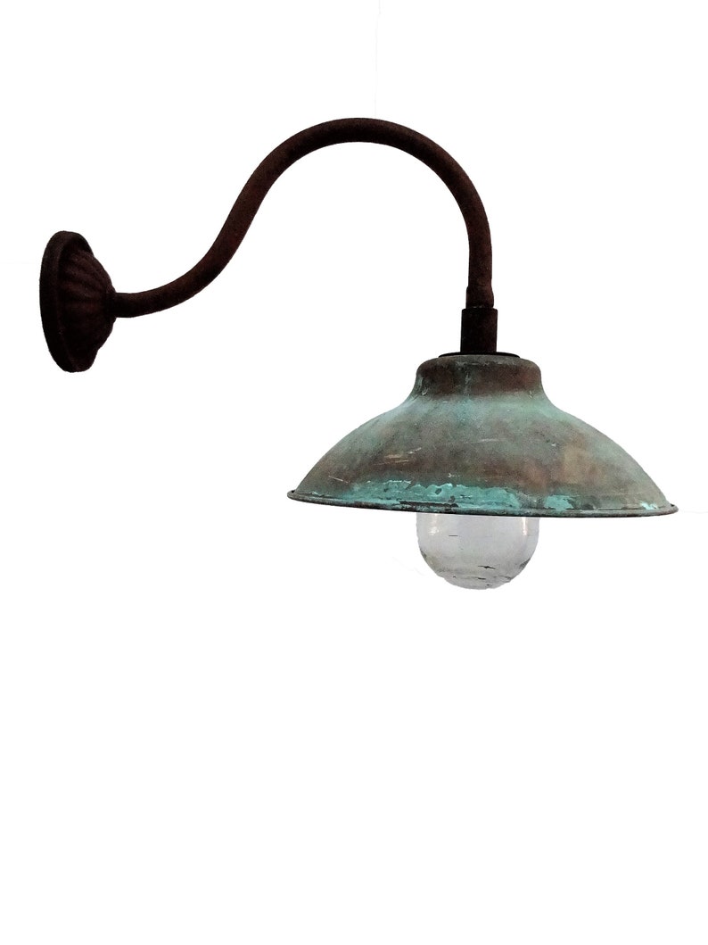 Lampe stable avec abat-jour en cuivre Éclairage de jardin Éclairage de façade image 1