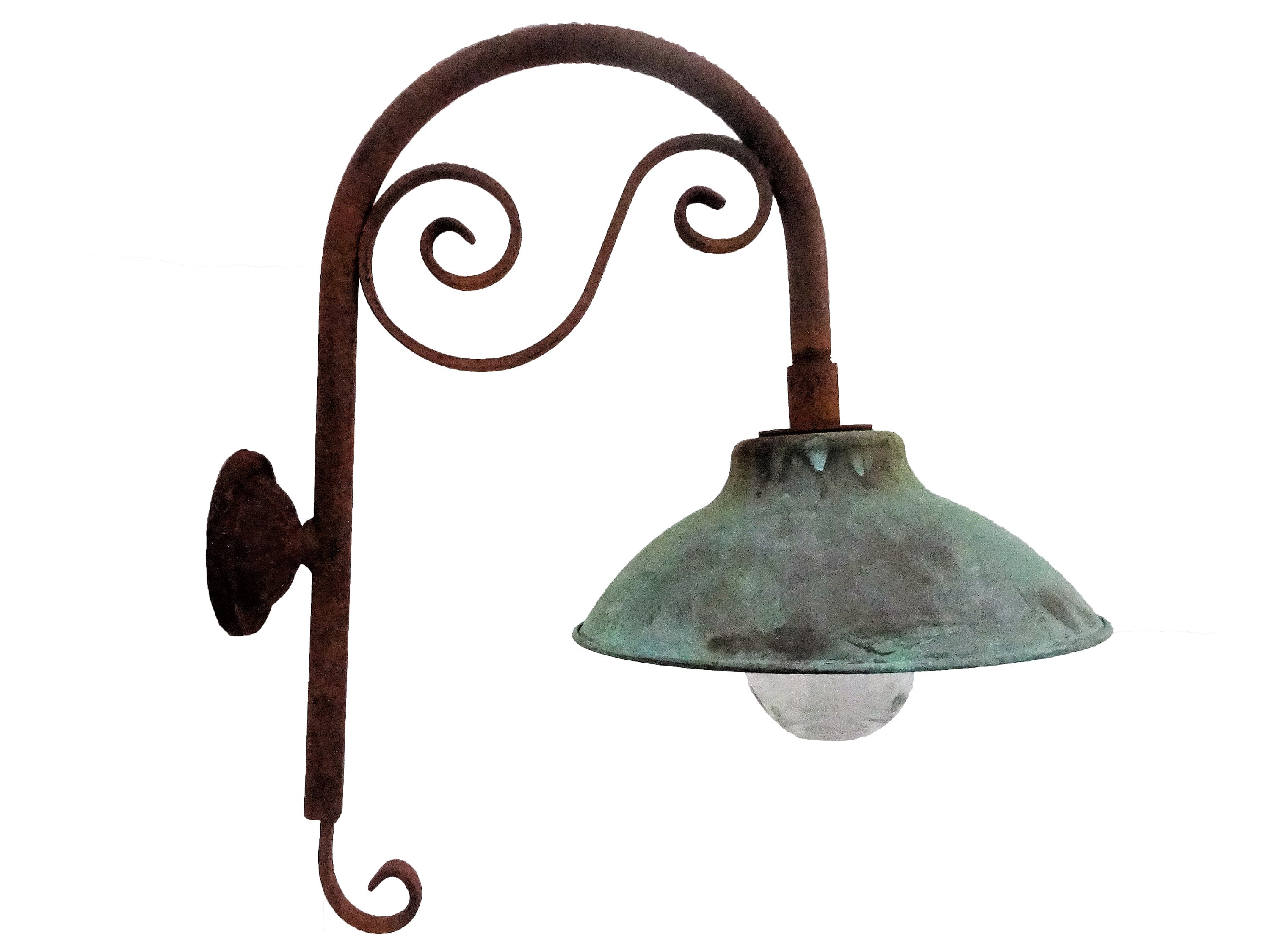 French Wall Light With Copper Shade Garden Lighting Outdoor