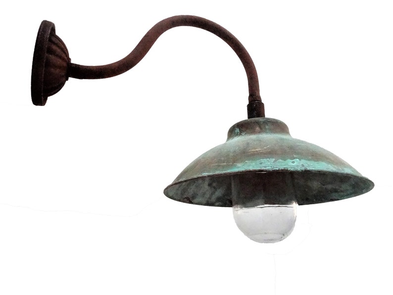 Lampe stable avec abat-jour en cuivre Éclairage de jardin Éclairage de façade image 3