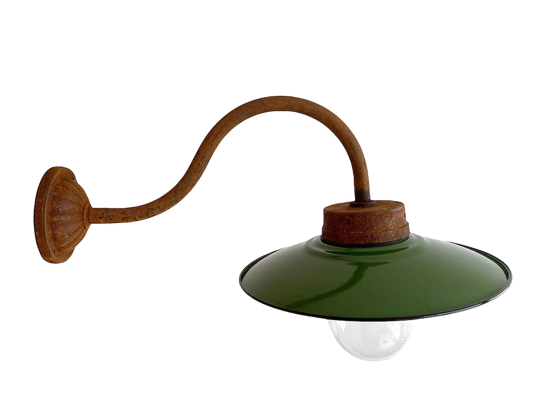 French Barn Light With Enamel Shade. - Gooseneck - Etsy, image size:1080x810