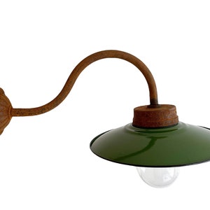 French Barn light with enamel shade. - Gooseneck