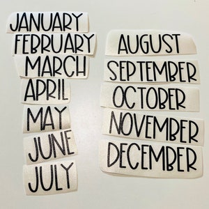 Months of the Year decals, Calendar White Board Decals, Calendar Decals, Stickers, Labels, Teacher Decals,