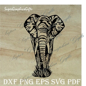 Arquivo de corte Svg de elefante, Safari Animal svg, África Wild Life, arquivo dxf de silhuetas, design engraçado, arquivos para Cricut, Clip art, vinil de elefante