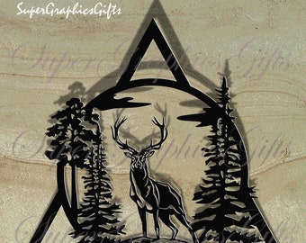 Deer svg,Commercial Use Svg, hunting svg, deer clipart, deer silhouette,deer hunting svg,reindeer svg,dxf for plasma,cnc file,metal wall art