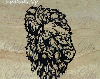 Buffalo svg,Buffalo png,Buffalo,Bison svg,Bull svg Buffalo cricut  Silhouette  Laser cut files  CNC router files  Iron on transfer DXF files