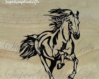 Horse svg, western svg, silhouette of a horse, Cowboy svg, rodeo svg, Laser cut files DXF CNC file, Iron on transfer DXF files for plasma