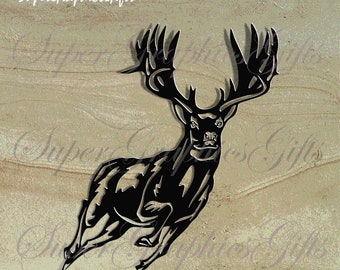 Deer svg,Commercial Use Svg, hunting svg, deer clipart, deer silhouette,deer hunting svg,reindeer svg,dxf for plasma,cnc file,metal wall art