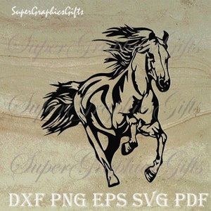 Pferd svg, Western svg, Silhouette eines Pferdes, Cowboy svg, Rodeo svg, Laser geschnittene Dateien DXF CNC-Datei, Bügeln auf Transfer DXF-Dateien für Plasma
