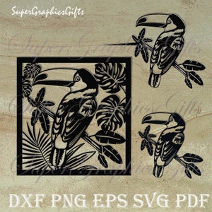 Toucan bird,wild bird svg,tropical bird svg files for cricut,Laser Engraver Vector Plasma,CNC file,Iron on transfer,Bird dxf,Cricut Clipart