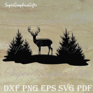 Hirsch svg, kommerzielle Nutzung svg, Jagd svg, Hirsch Clipart, Hirsch Silhouette, Hirsch Jagd svg, Rentier svg, Dxf für Plasma, CNC-Datei, Metall-Wand-Kunst