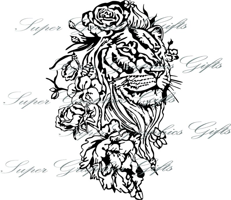 Download Lion svg lion dxf lion vector lion and flowers lion head | Etsy
