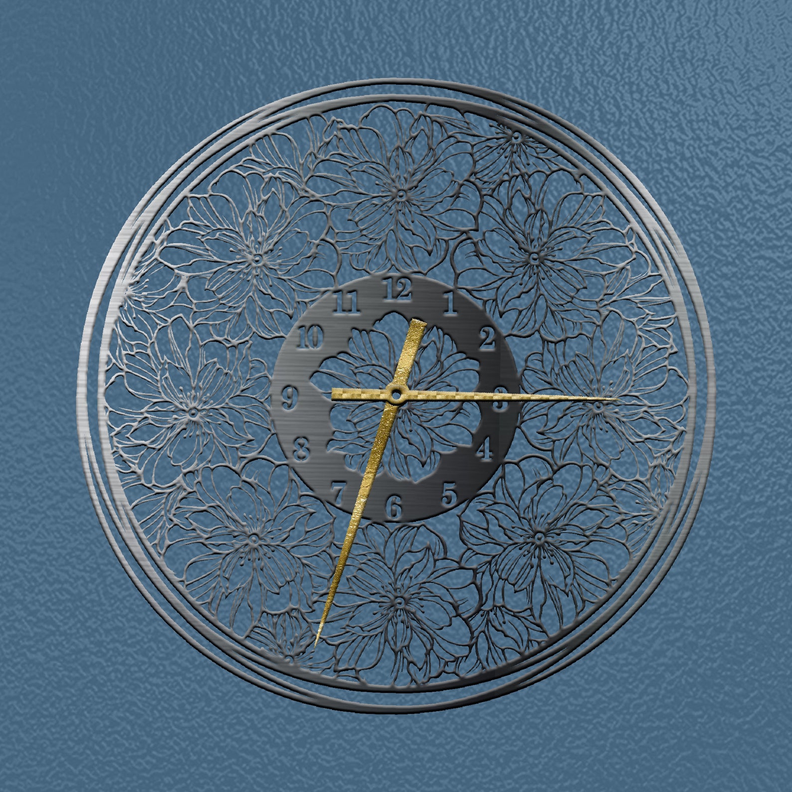Сlock Geometry Сlock Svg,flower Clock Svg,flower Wall Clock,unique Wall Cnc Clock, Cnc ...