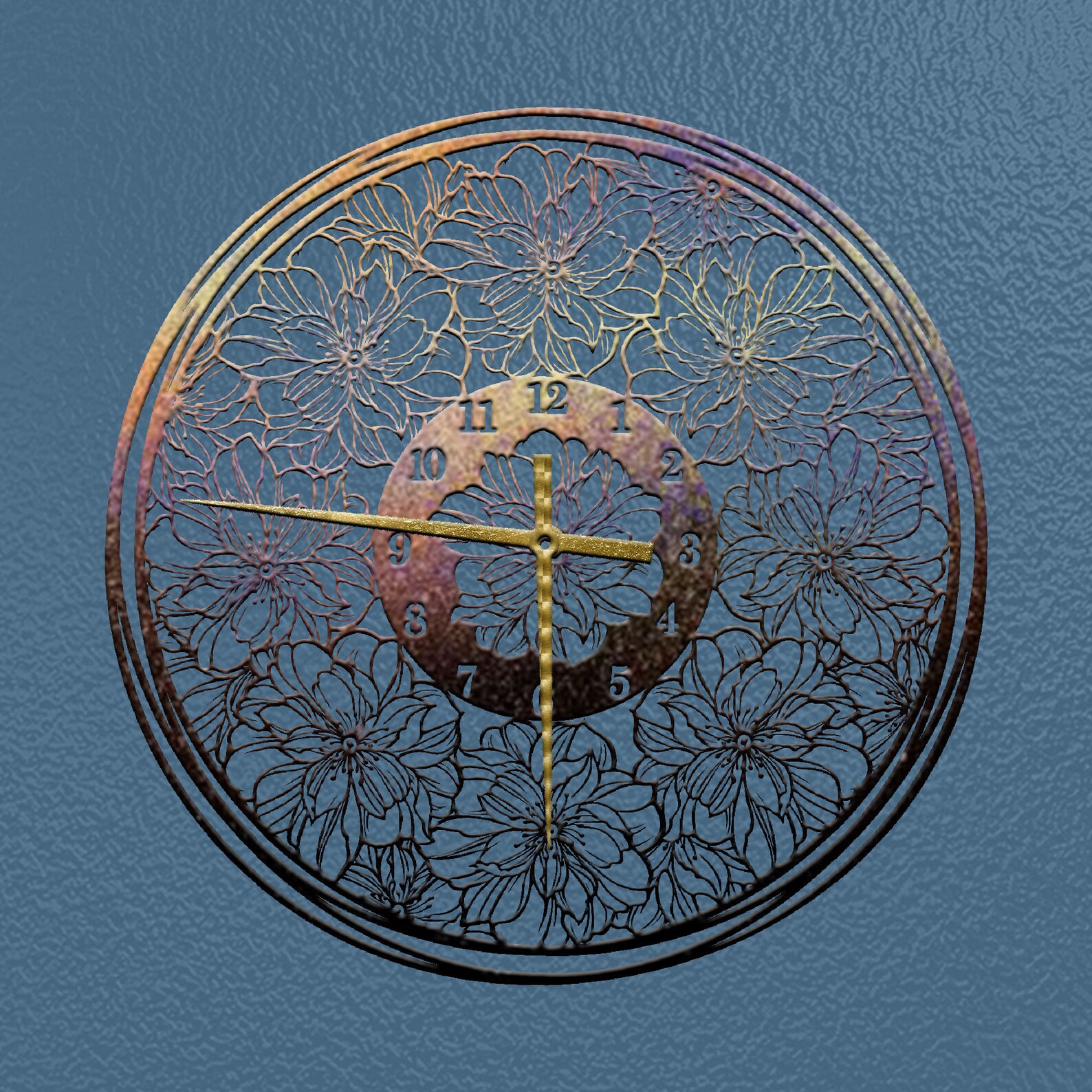Сlock Geometry Сlock Svg,flower Clock Svg,flower Wall Clock,unique Wall Cnc Clock, Cnc ...