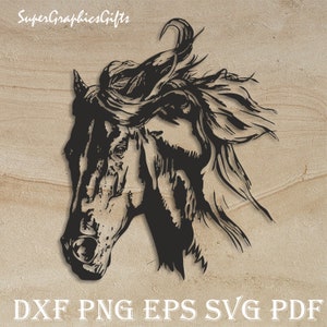 Pferdekopf svg, Pferd SVG, Western svg, Pferd Dxf, Pferd Schablone, Pferd png, Silhouette eines Pferdes, Pferd Clipart, Pferd svg-Dateien, dxf-Datei