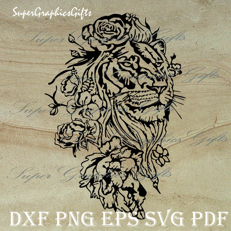 Download Lion svg lion dxf lion vector lion and flowers lion head ...